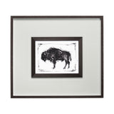 Dynamic Bison II by Ethan Harper a Hand Embellished Textured Framed Art Print Matted under Glass by Mercana at Eve Furniture