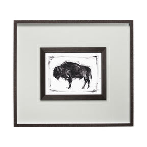 Dynamic Bison II by Ethan Harper a Hand Embellished Textured Framed Art Print Matted under Glass by Mercana at Eve Furniture