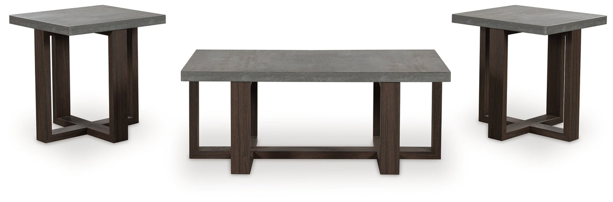 Dynnford Gray/Brown Table (Set of 3)