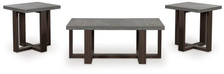 Dynnford Gray/Brown Table (Set of 3) by Ashley at Eve Furniture
