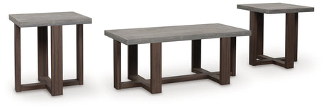 Dynnford Gray/Brown Table (Set of 3) by Ashley at Eve Furniture