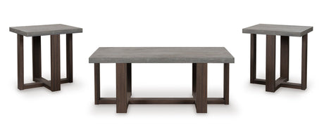 Dynnford Gray/Brown Table (Set of 3) by Ashley at Eve Furniture