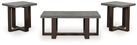 Dynnford Gray/Brown Table (Set of 3) by Ashley at Eve Furniture