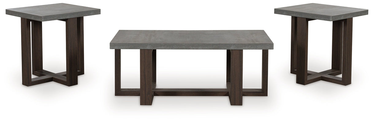 Dynnford Gray/Brown Table (Set of 3) by ASHLEY FURNITURE at Eve Furniture