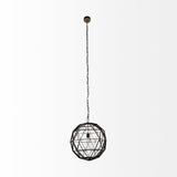 Dyson I Black Metal Triangular Orb Pendant Light by Mercana at Eve Furniture
