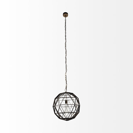 Dyson I Black Metal Triangular Orb Pendant Light by Mercana at Eve Furniture