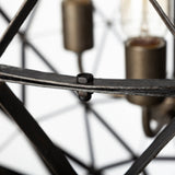 Dyson II Black Metal Triangular Orb Four Bulb Chandelier by Mercana at Eve Furniture