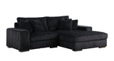 Comfy Black 2pc Sectional S859