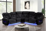 Skyline Black Power Air Leather Reclining Sectional by New Era Innovations at Eve Furniture