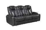 Grey Leather Power Reclining Sofa