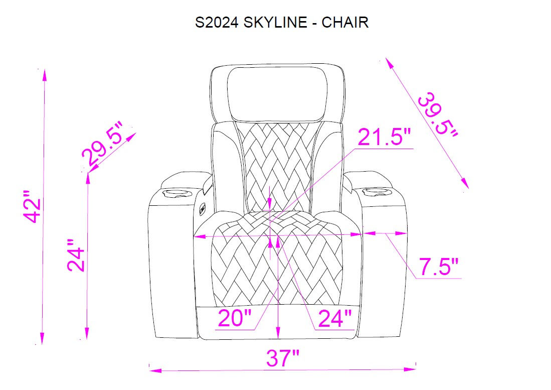 S2024 Skyline (Black) Reclining Living Room Set