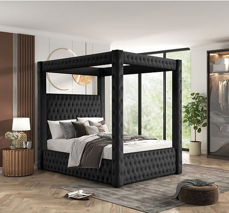 Mansion Black Queen Platform Bed by New Era Innovations at Eve Furniture