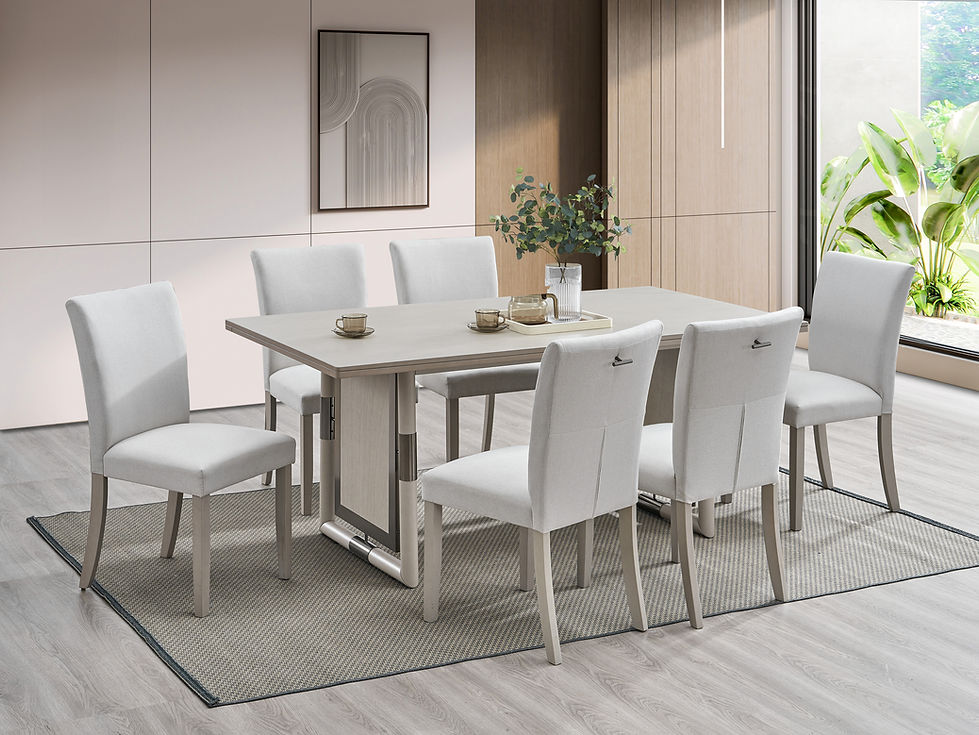 Urban Beige/Gray 7-Piece Dining Room Set by New Era Innovations at Eve Furniture