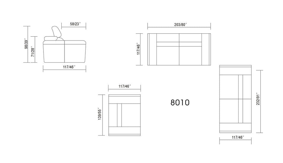 MI-8010 Domo White Living Room Set