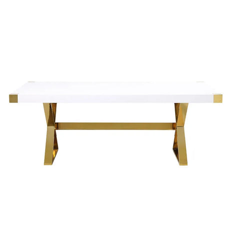 Adel 79" White Dining Table by New Era Innovations at Eve Furniture