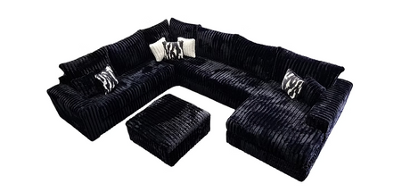 Texan Black 4-Piece Right Arm Facing (RAF) Sectional by New Era Innovations at Eve Furniture