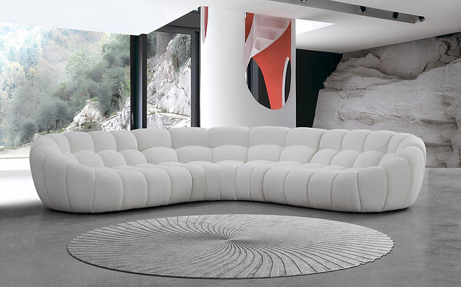 MI-2126B Bubbles White Sectional