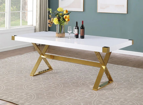 Adel 79" White Dining Table by New Era Innovations at Eve Furniture