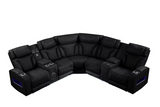 Skyline Black Power Air Leather Reclining Sectional by New Era Innovations at Eve Furniture