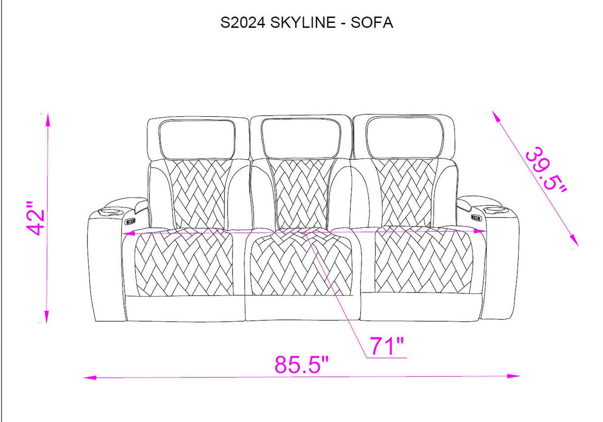 S2024 Skyline (Black) Reclining Living Room Set