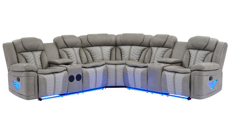 Innova Grey Reclining Sectional by New Era Innovations at Eve Furniture
