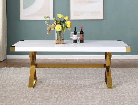 Adel 79" White Dining Table by New Era Innovations at Eve Furniture
