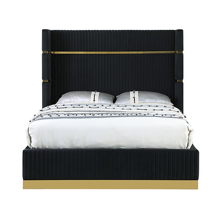 Aspen Black Velvet King Bed B786