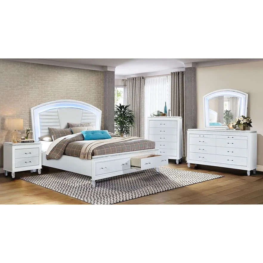 Villa White Bedroom Platform Bedroom Set by New Era Innovations at Eve Furniture