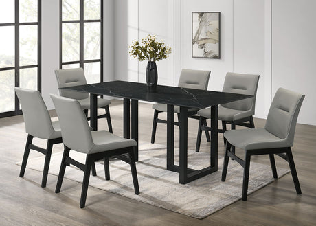Farrin Black 7-Piece Dining Room Set by New Era Innovations at Eve Furniture