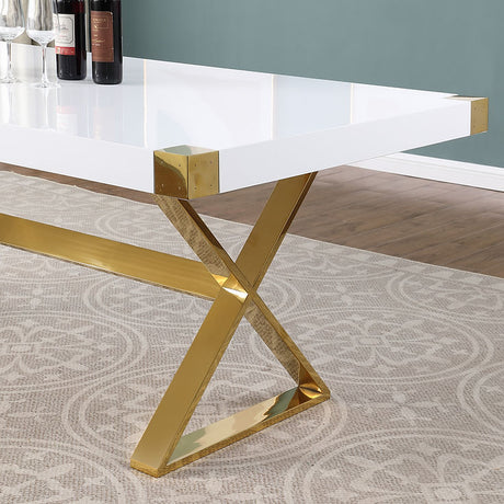 Adel 79" White Dining Table by New Era Innovations at Eve Furniture