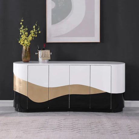 Nimbus White/Black Console Table by New Era Innovations at Eve Furniture