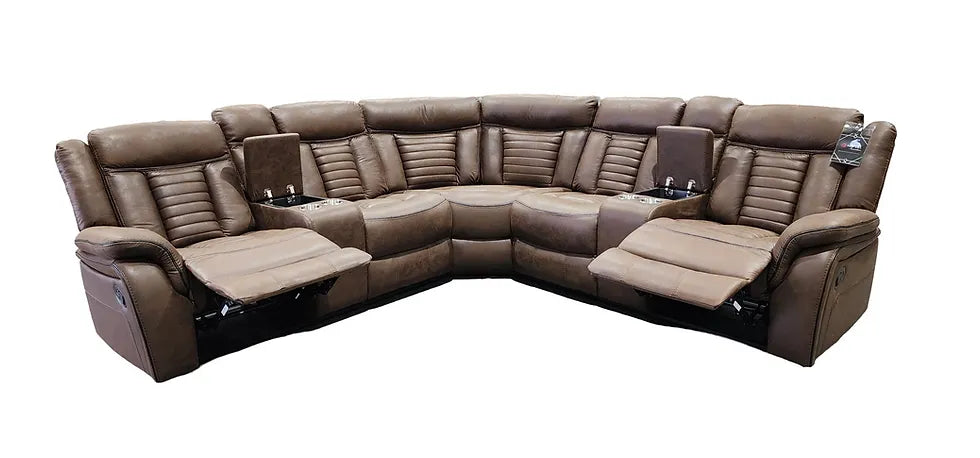 Samuel Brown 3-Piece Reclining Sectional by New Era Innovations at Eve Furniture