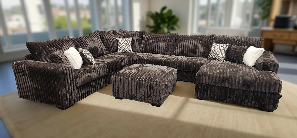 Texan Chocolate 4-Piece Right Arm Facing (RAF) Sectional by New Era Innovations at Eve Furniture