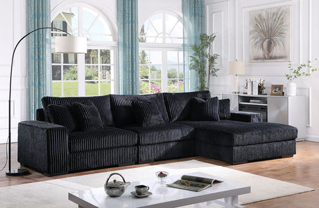 S859 Comfy 3pcs (Black) Sectional - Eve Furniture