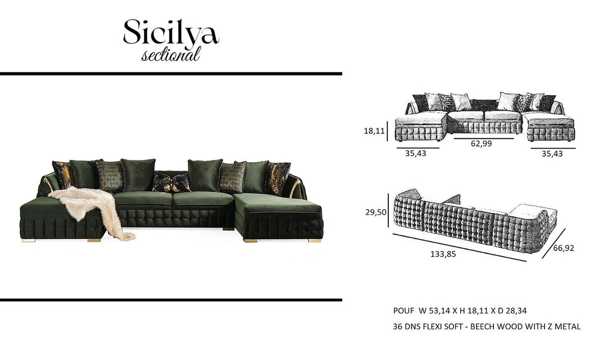 Sicilya Sectional (Mustard)