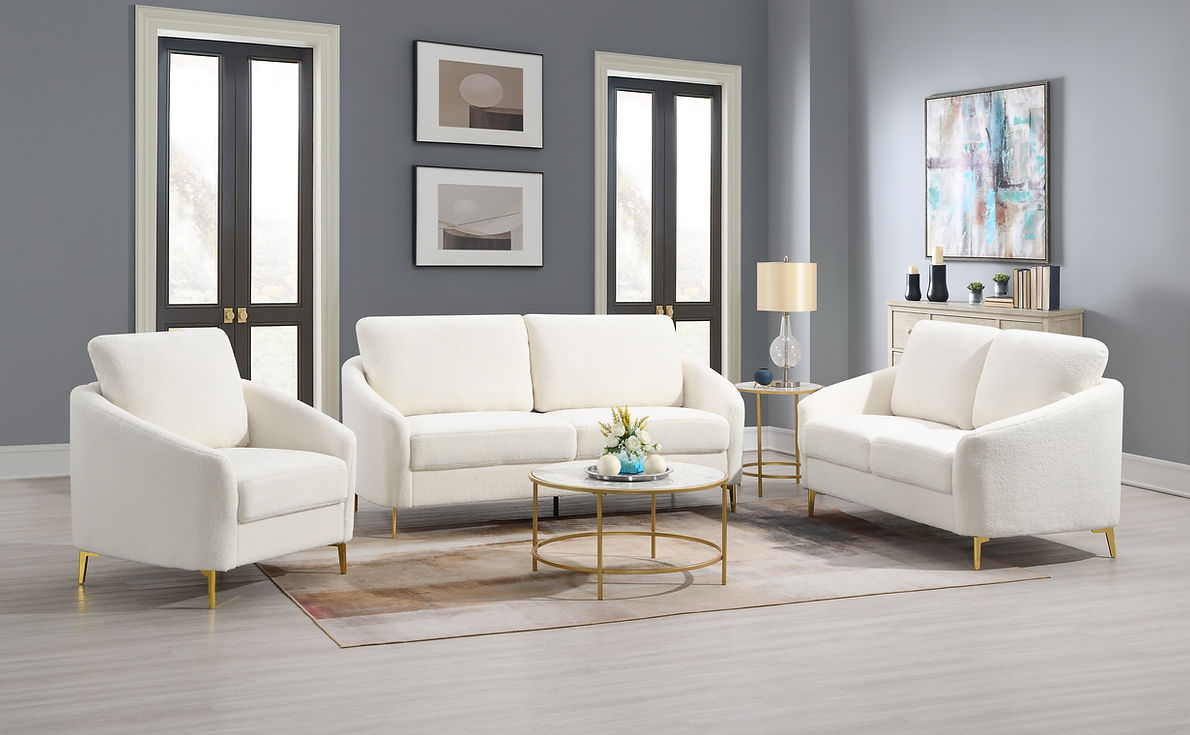 Lila White Living Room Set by New Era Innovations at Eve Furniture