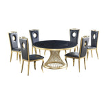 D605 UNICO DINING TABLE - BLACK & GOLD