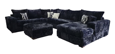 Texan Black 4-Piece Right Arm Facing (RAF) Sectional by New Era Innovations at Eve Furniture