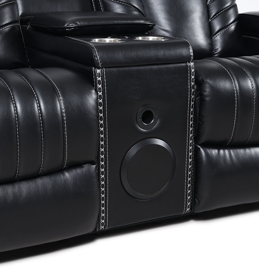 Grey Leather Power Reclining Sofa