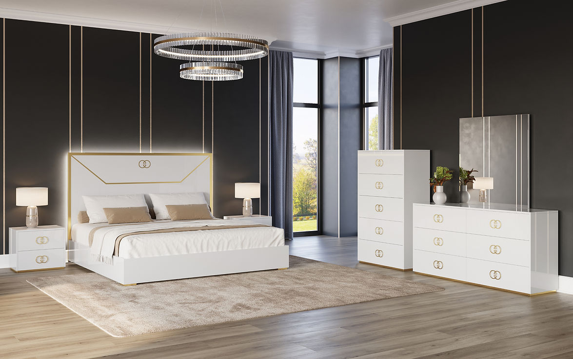 Vouge Collection  White Bedroom Set