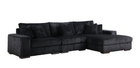 S859 Comfy 3pcs (Black) Sectional - Eve Furniture