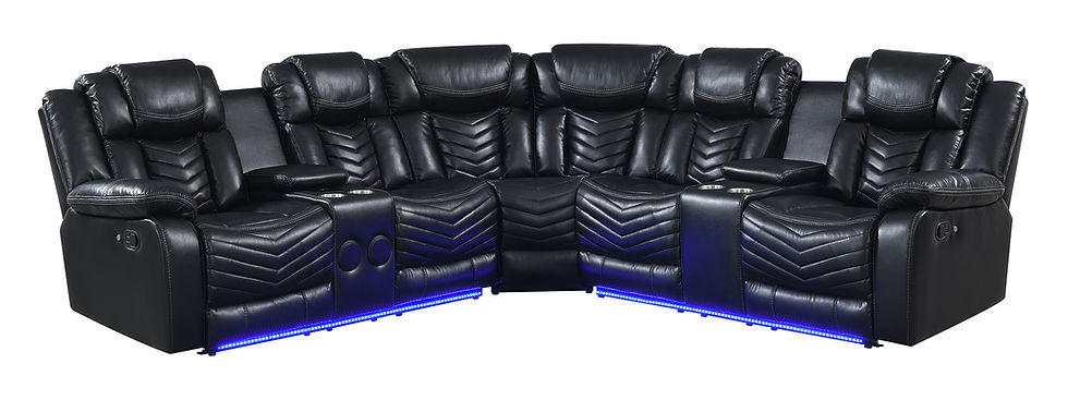 S2021 Lucky Charm Sectional (Black) - Eve Furniture