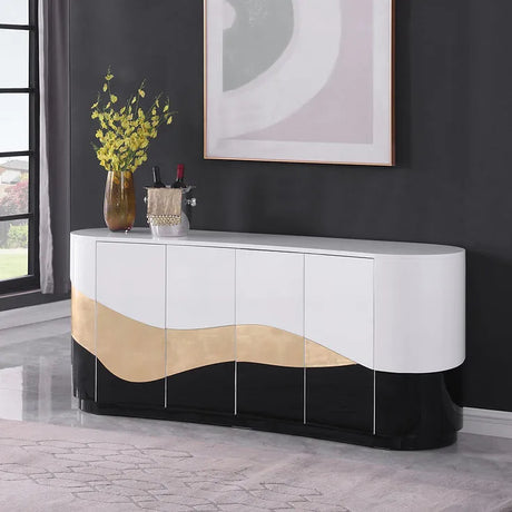 Nimbus White/Black Console Table by New Era Innovations at Eve Furniture
