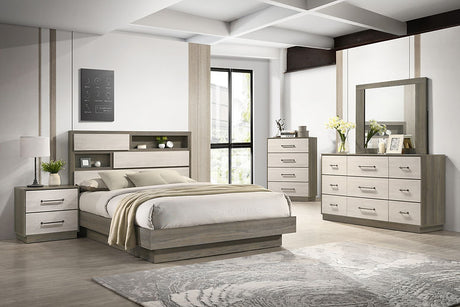 River Grey/Beige Platform Bedroom Set by New Era Innovations at Eve Furniture