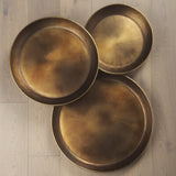 Eagan 16.0L x 16.0W x 1.5H Brass Aluminium Tray Small by Mercana at Eve Furniture