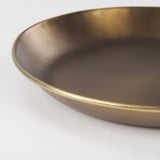 Eagan 16.0L x 16.0W x 1.5H Brass Aluminium Tray Small by Mercana at Eve Furniture