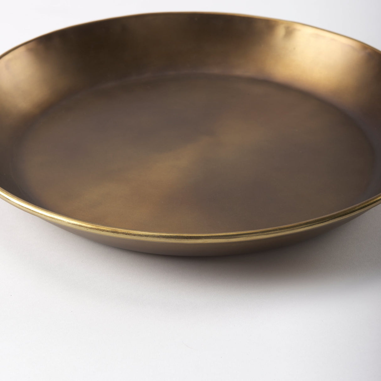 Eagan 16.0L x 16.0W x 1.5H Brass Aluminium Tray Small by Mercana at Eve Furniture