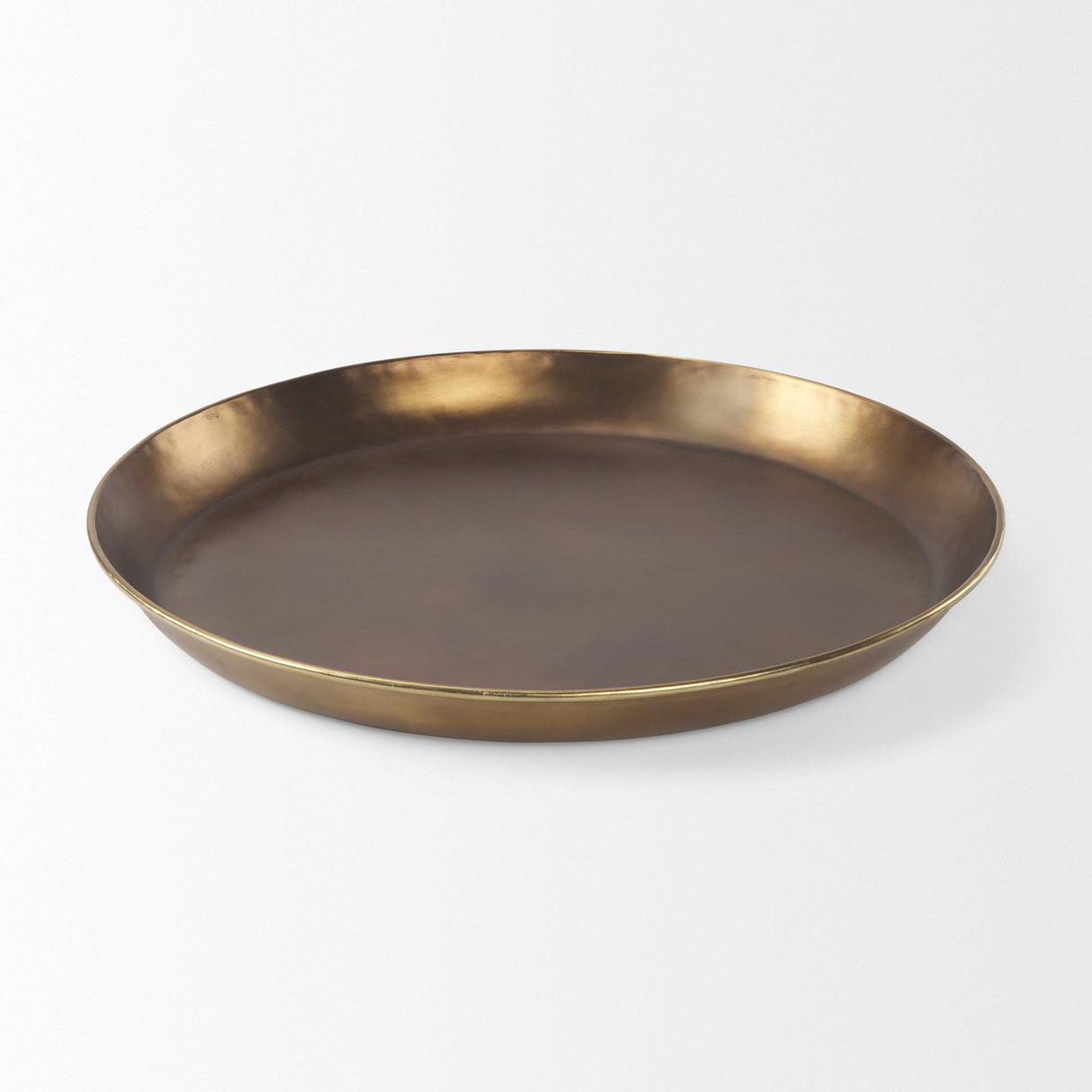 Eagan 24.0L x 24.0W x 2.0H Brass Aluminium Tray Large by Mercana at Eve Furniture