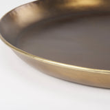 Eagan 24.0L x 24.0W x 2.0H Brass Aluminium Tray Large by Mercana at Eve Furniture