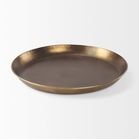 Eagan Brass Aluminium Tray Large by Mercana at Eve Furniture